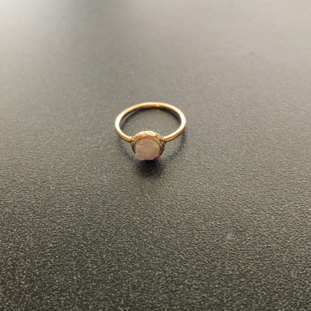 Gold geode rock ring
